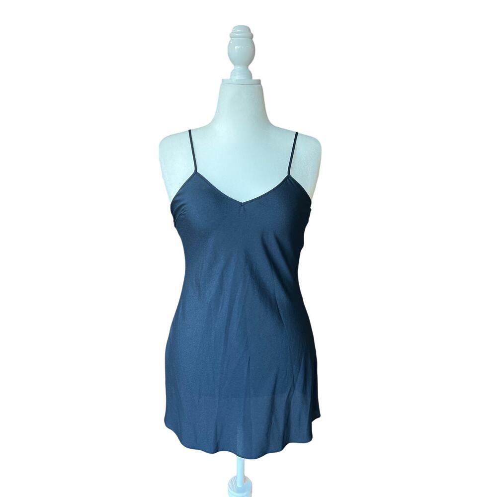 Reiss Navy Slip Dress Semi Sheer Women's Size 4 Sexy Designer Old Money Simple